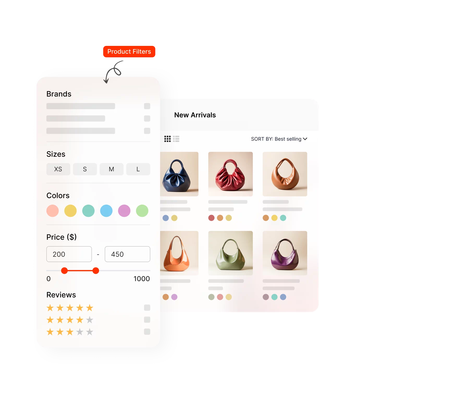 Product Filtering Overlay