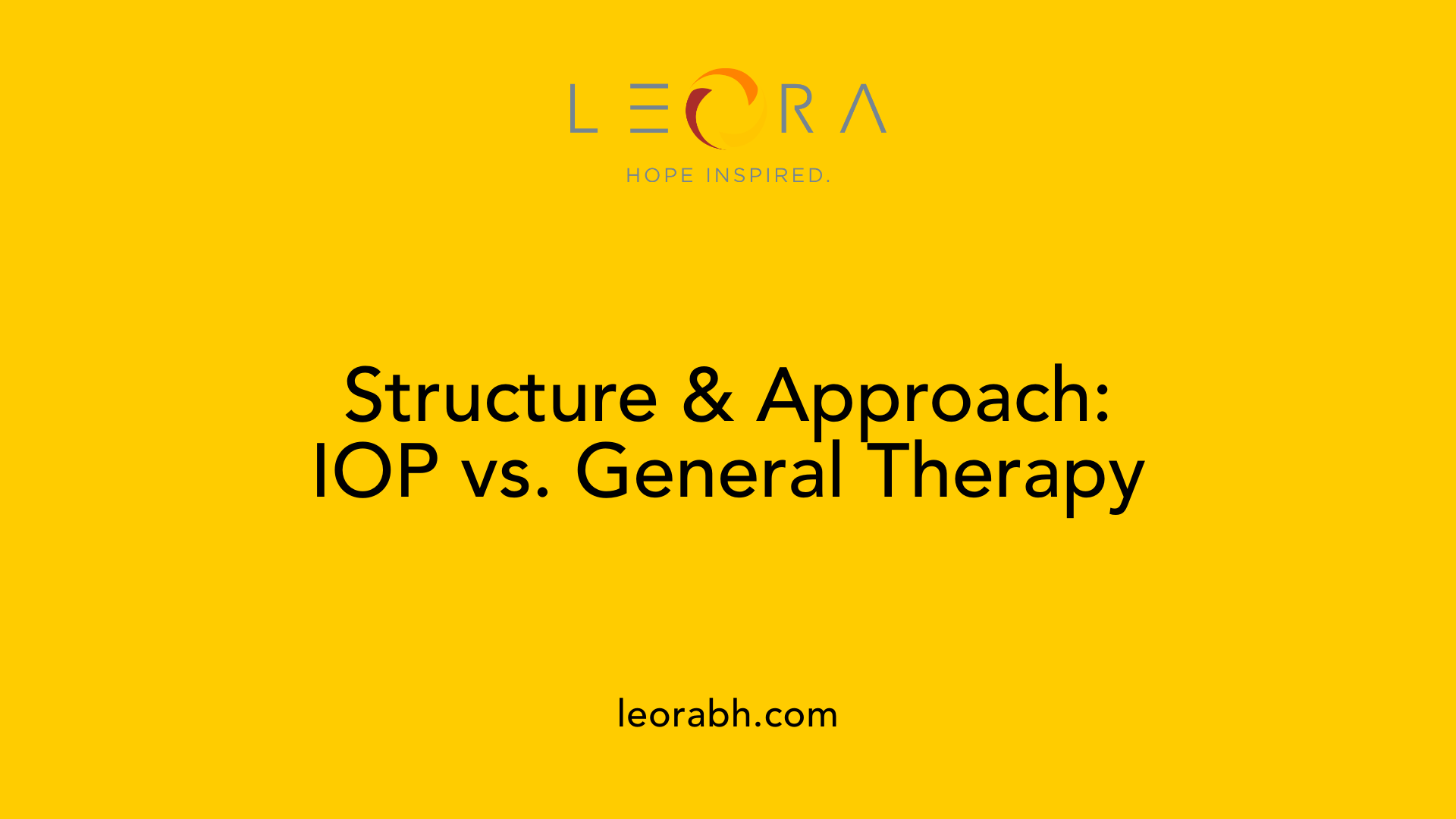 Structure &amp; Approach: IOP vs. General Therapy