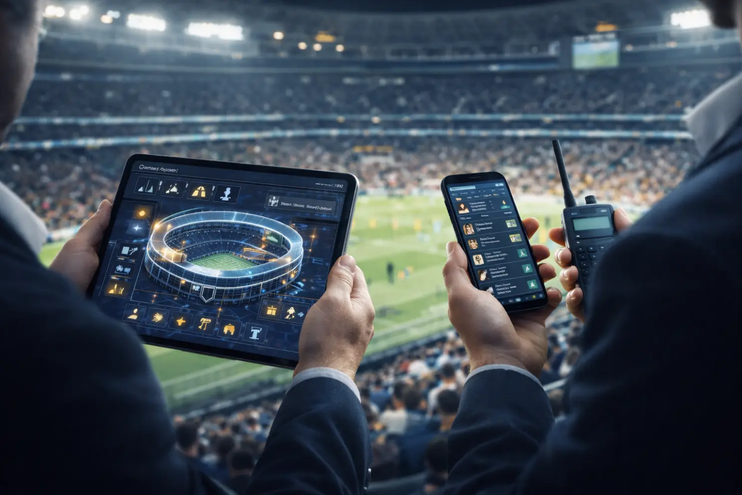 Tournament operations in action: stadium operations and venue operations managed live from a stadium digital twin