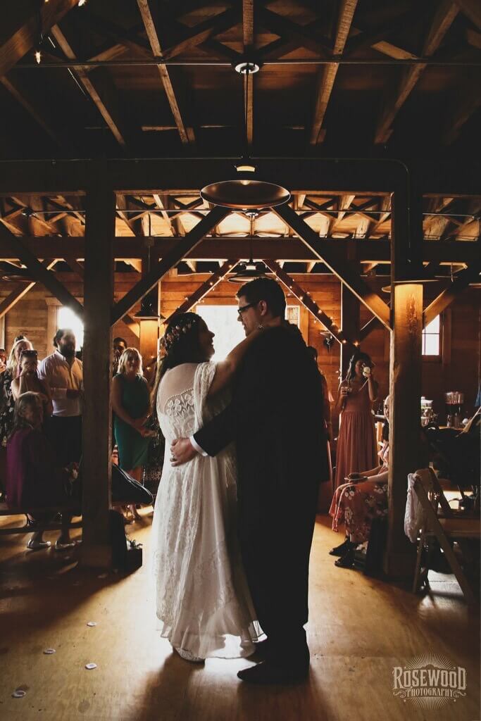 Intimate moments at a wedding held in out barn