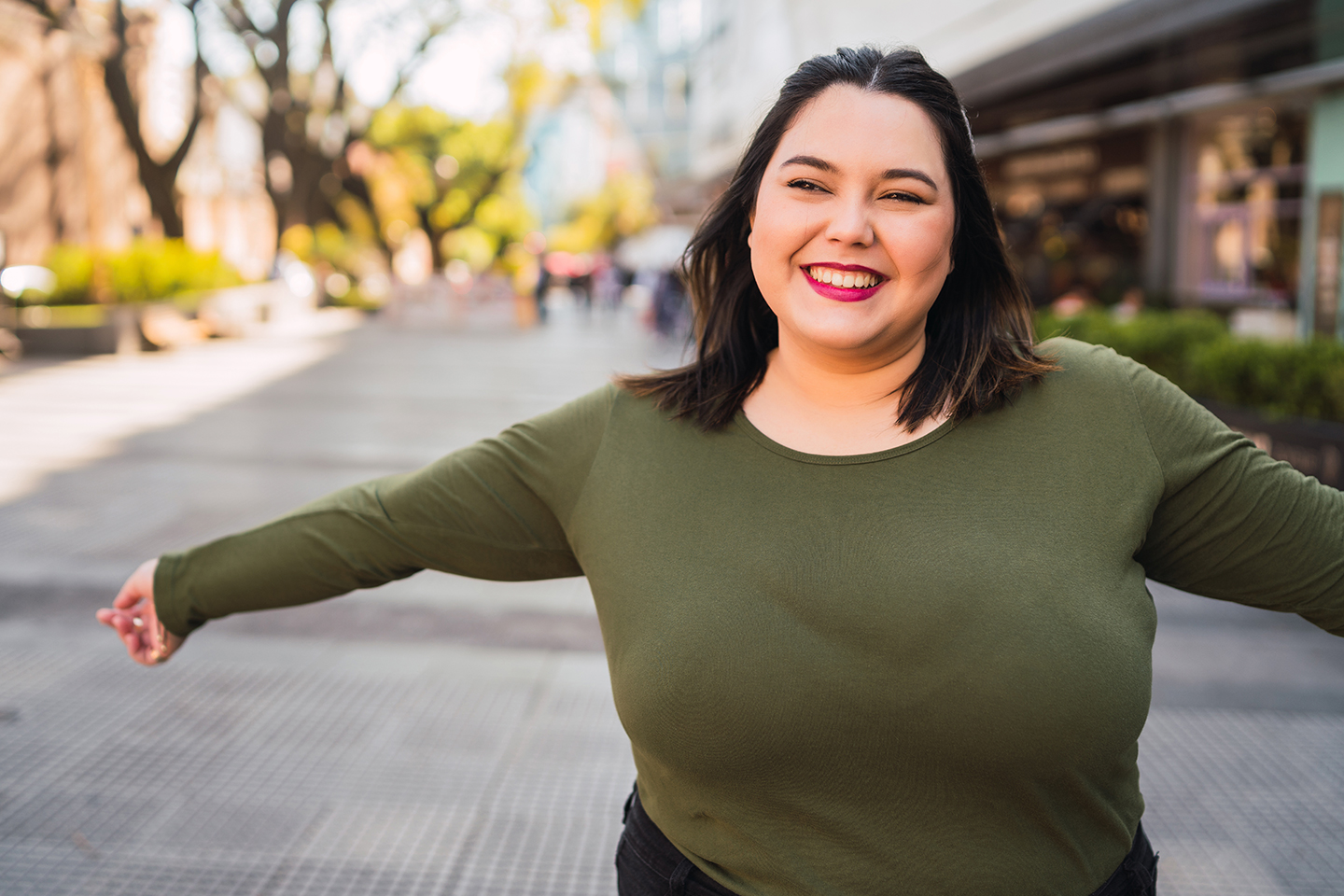 Lose the weight. Woman using semaglutide for weight loss