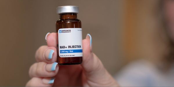 NAD+ injection prescription, ready to reset cellular levels. 