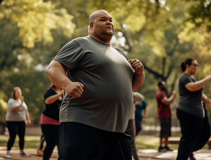 Image of a man exercising to lose weight fast with semaglutide. 