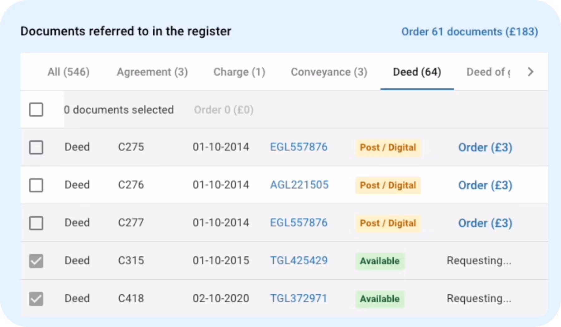 Screenshot of Orbital Witness app