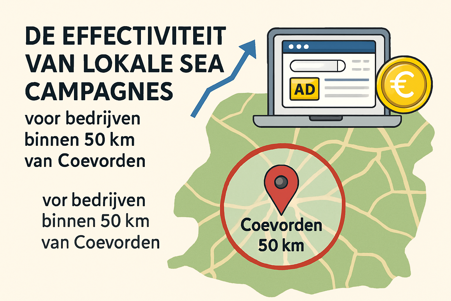 De effectiviteit van lokale SEA campagnes voor bedrijven binnen 50 km van Coevorden