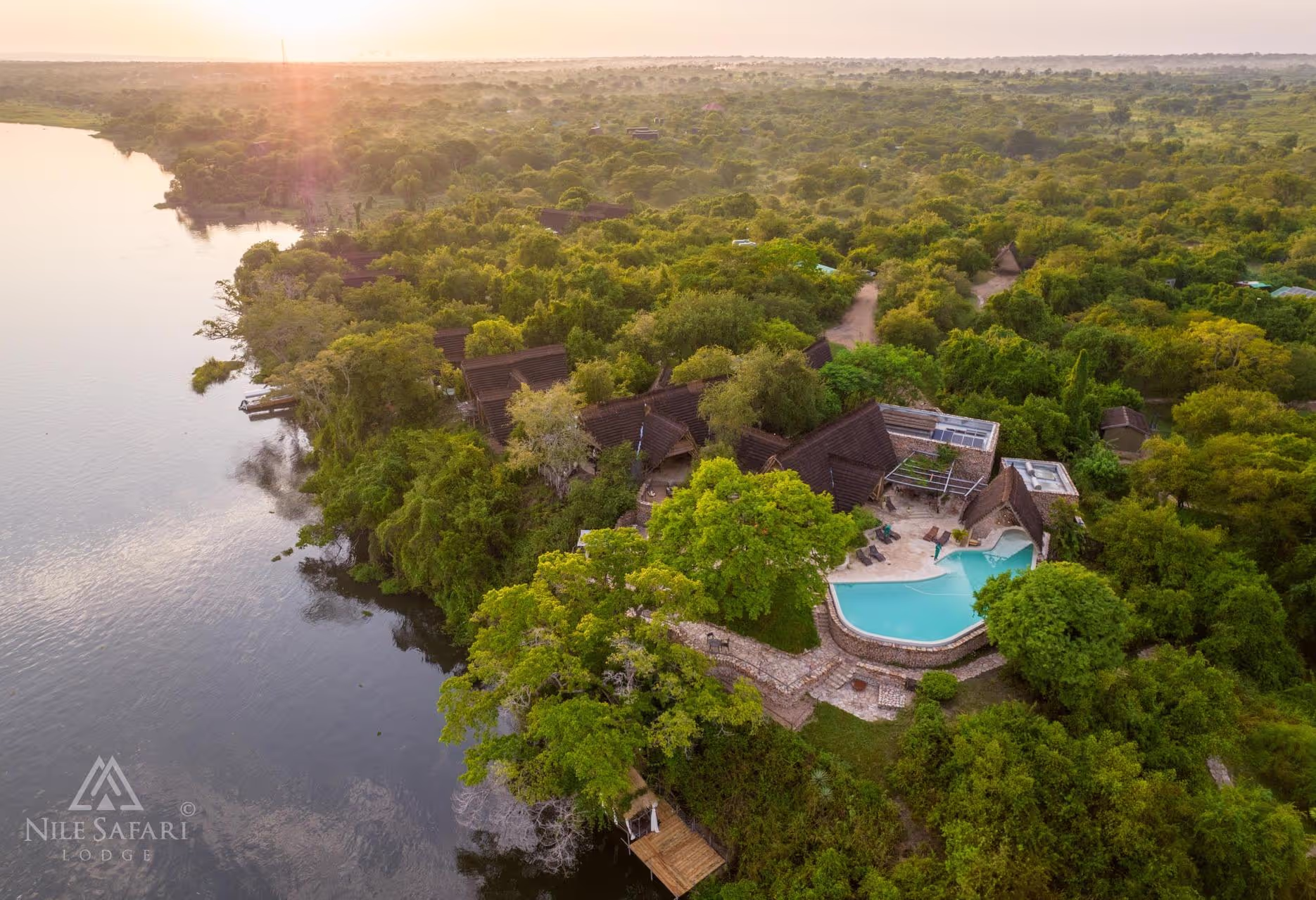 Aerial of Nile Safari Lodge