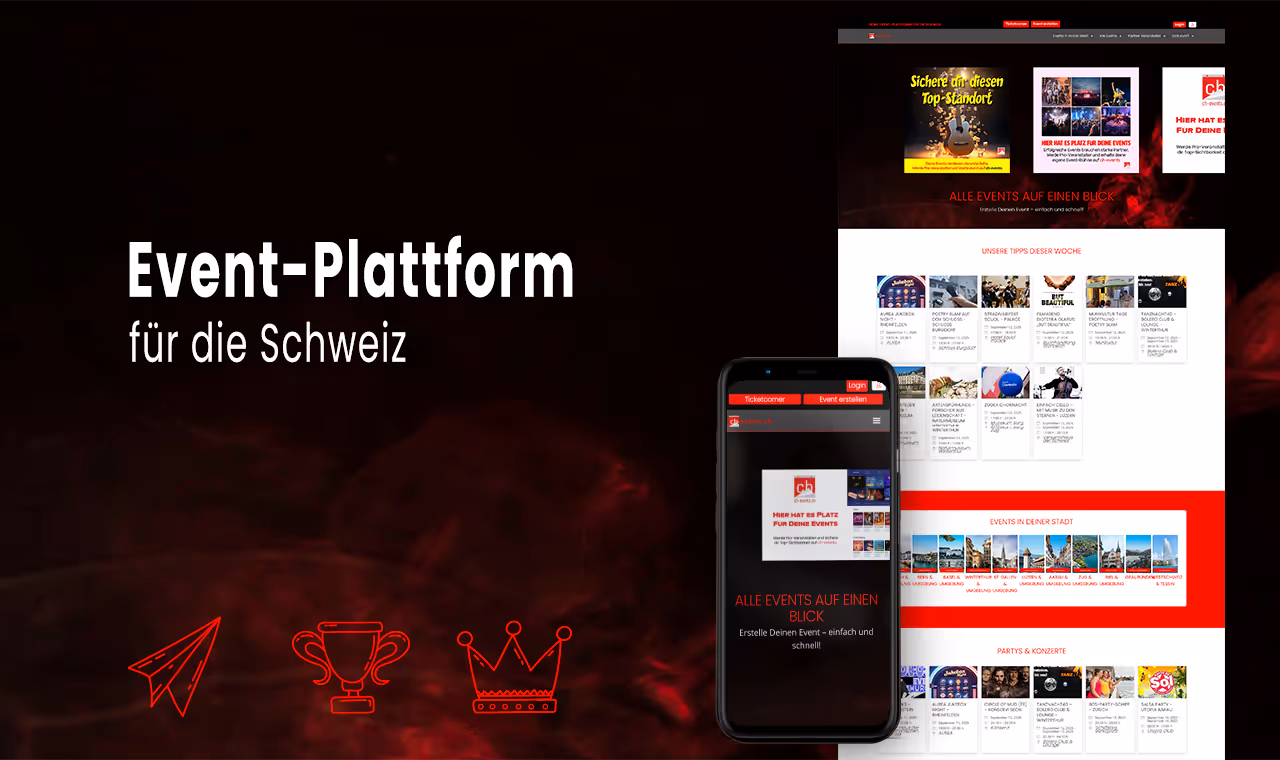 Event-Plattform Website Design 