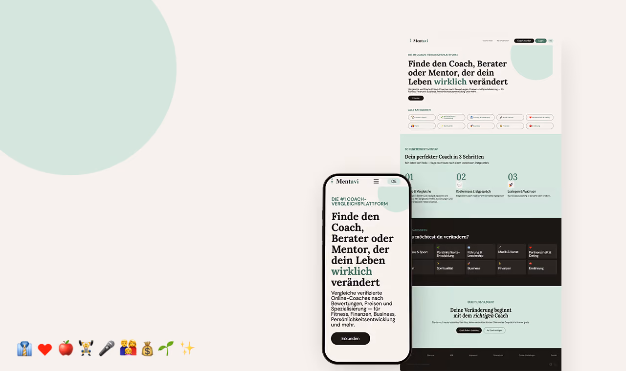 Mockup Coaching Plattform - FreelanceFlow Website Design Schweiz