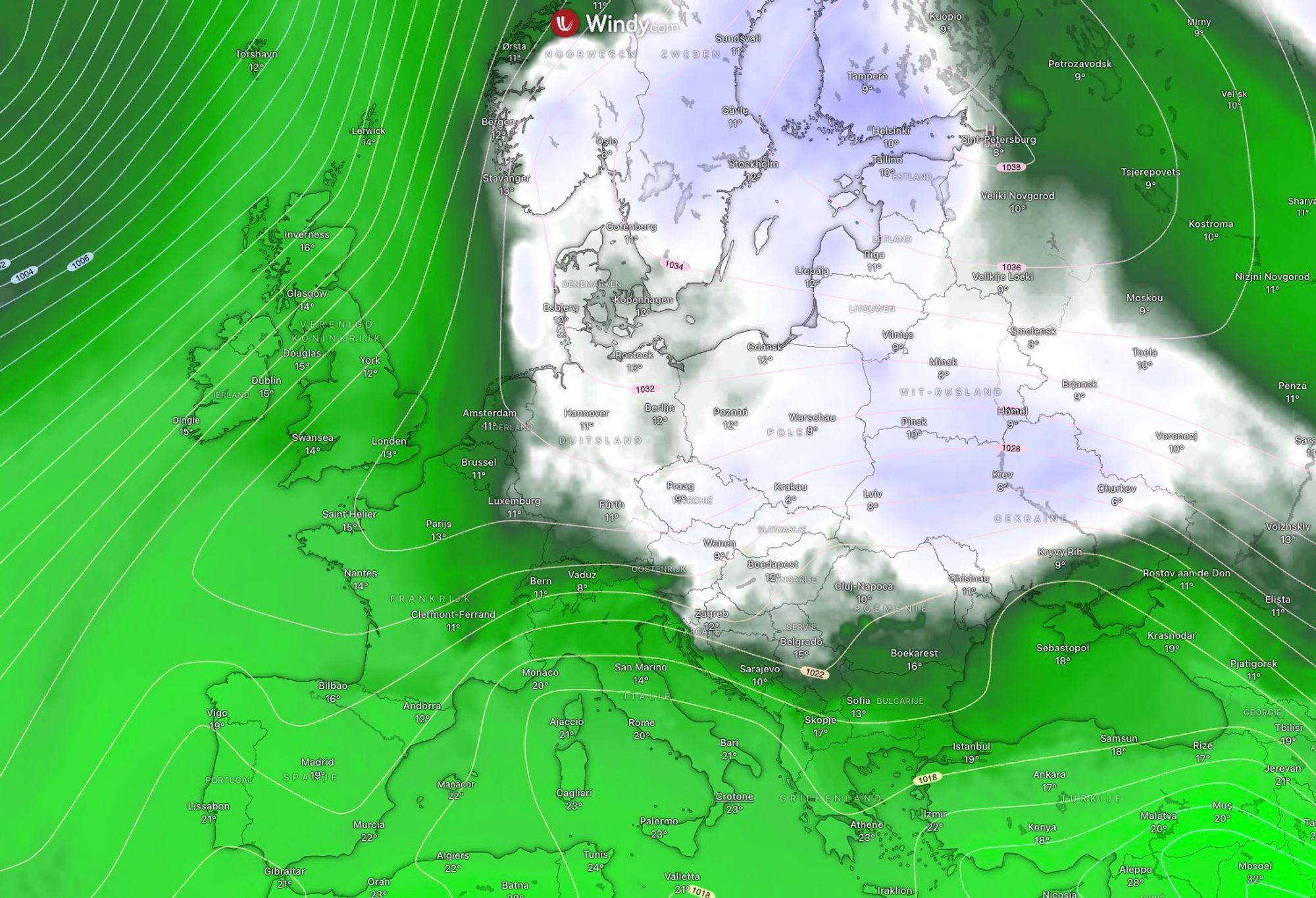On Wednesday, the temperature at 1500 meters in parts of Austria will be around freezing point