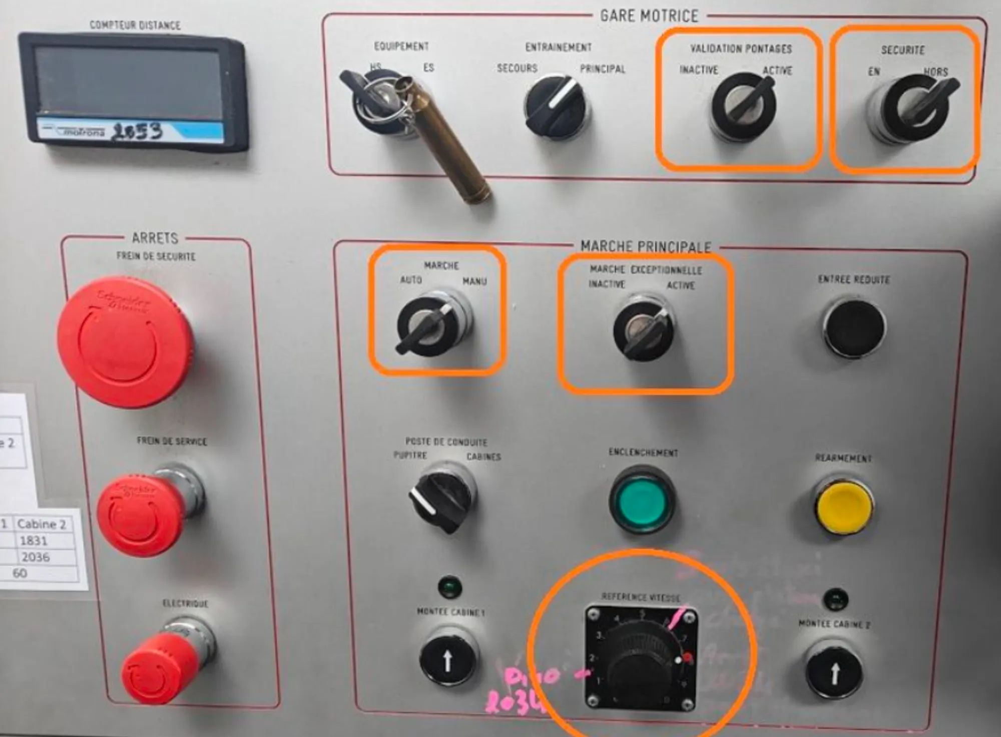 Elevator control panel. (BEA-TT)