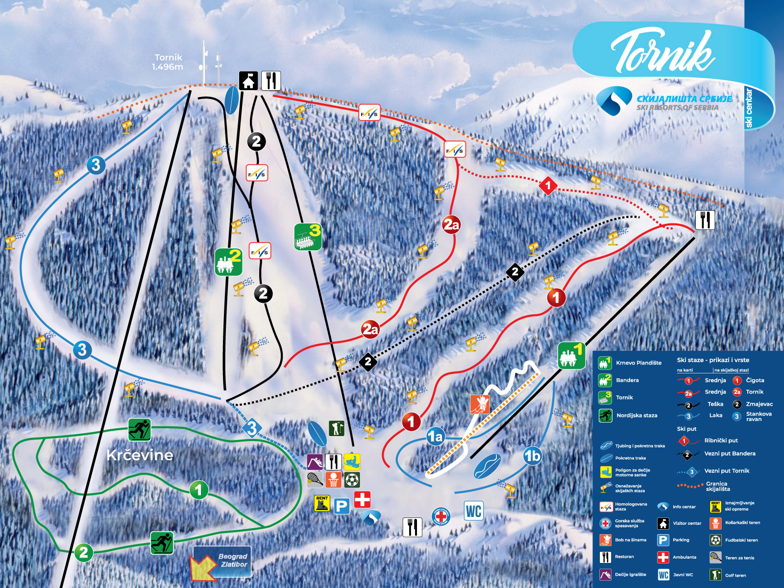 Официална карта на пистите — Tornik – Zlatibor · Skijališta Srbije