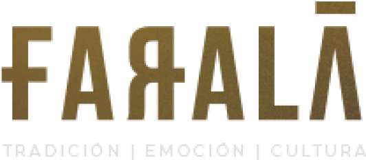 Logo with stylized text 'FARALA' and subtitle 'TRADICION | EMOCION | CULTURA' in uppercase letters.