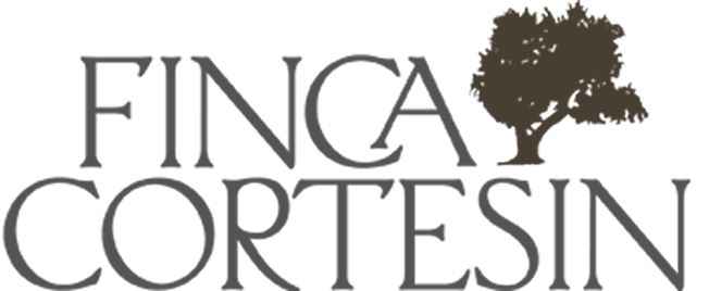 Logo with the text 'FINCA CORTESIN' and a brown tree silhouette above the text.