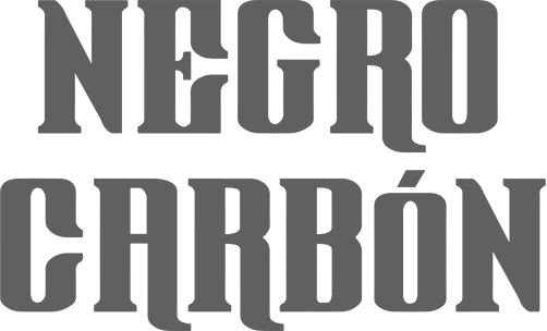 Text reading 'NEGRO CARBÓN' in bold, black, serif-style uppercase letters.