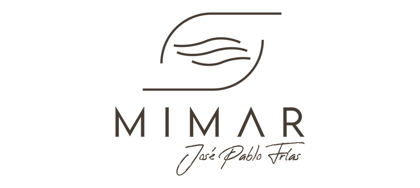 Logo for Mimar featuring abstract leaf outline and signature of José Pablo Frias beneath the name.