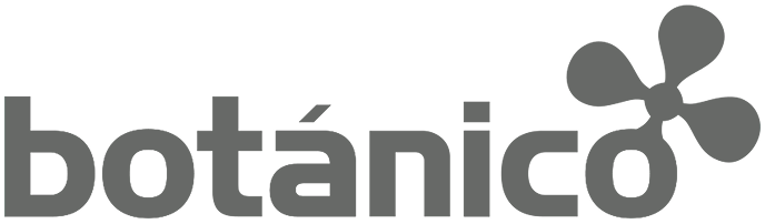 Logo displaying the word 'botánico' with a stylized flower-shaped icon to the upper right.