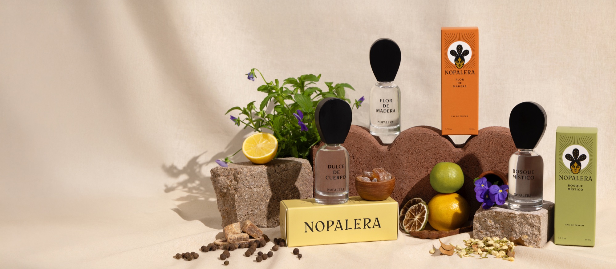 Nopalera perfume trio with botanicals