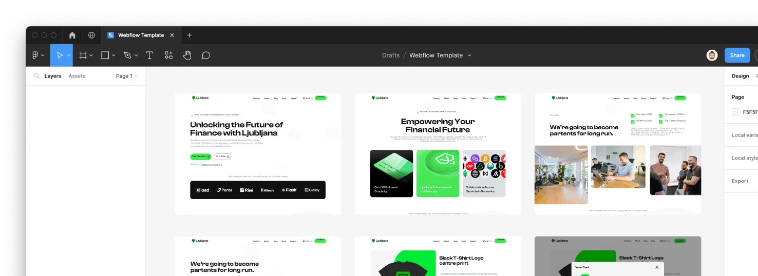 Crypto Webflow Template - Ljubljana - Designed by Azwedo.com and Wedoflow.com