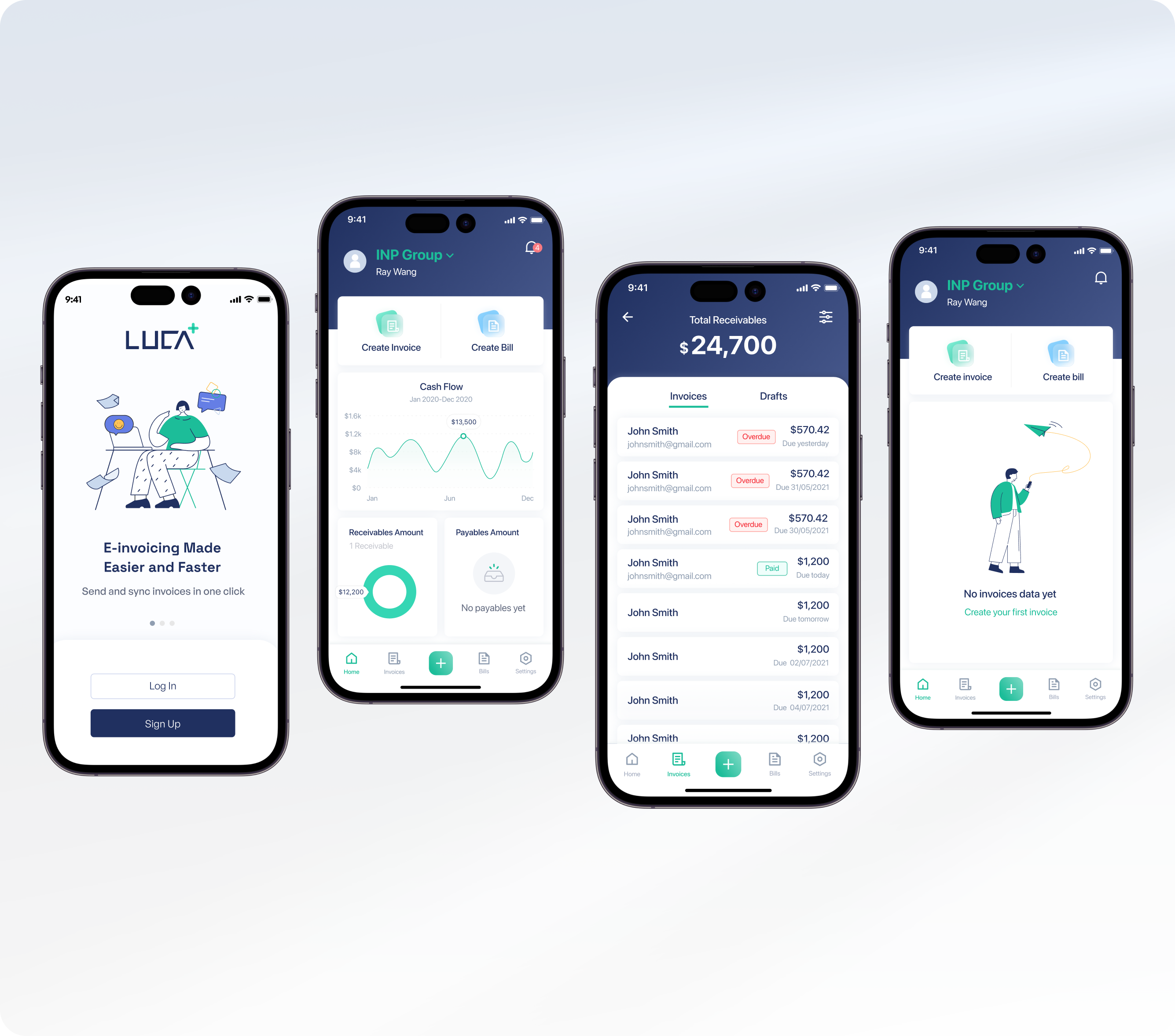 FinTech E-invoicing Mobile App Design
