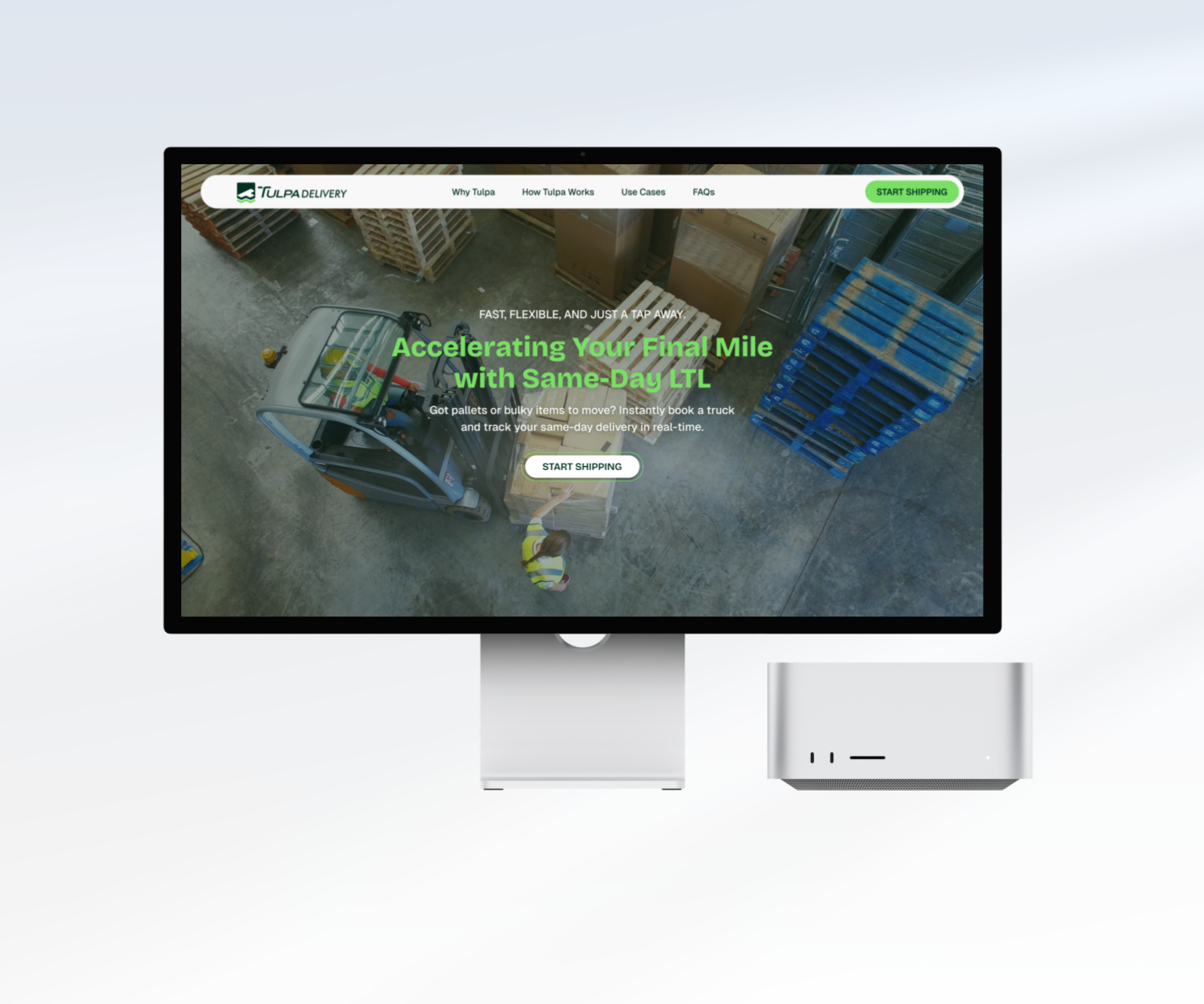 Tulpa Delivery Logo & Landing Page Design