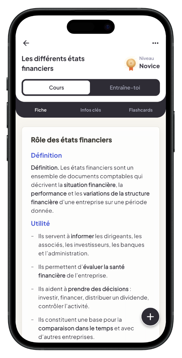 Fiche de révision générée depuis le cours