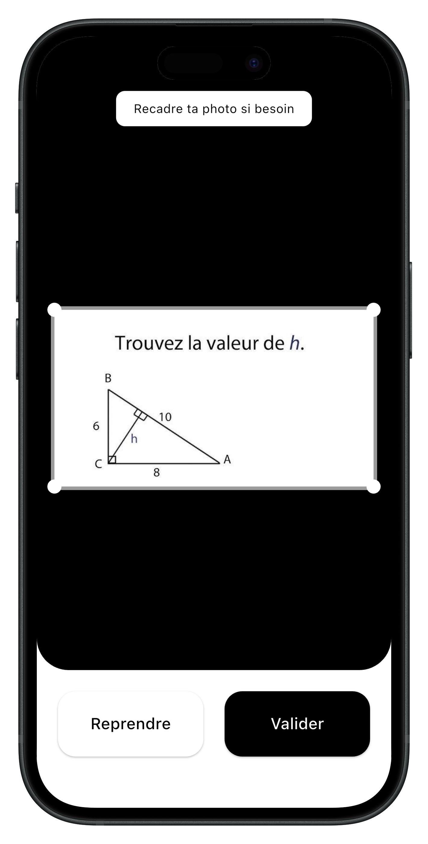 Aide aux devoirs : photo d'un exercice