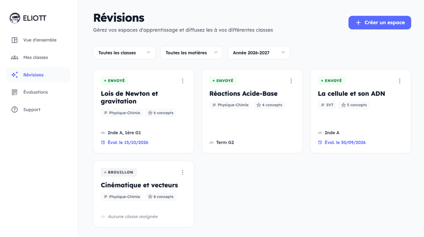 Suivi pédagogique d'une classe, côté enseignant