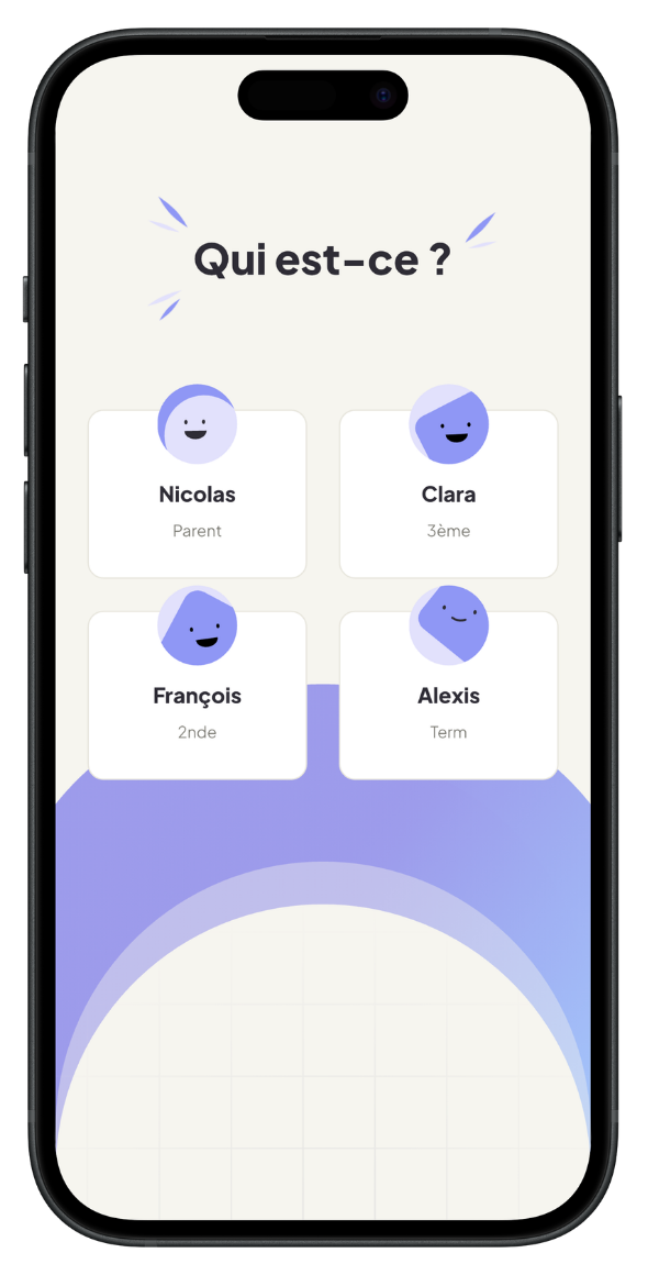 Profils de la famille dans l'app Eliott