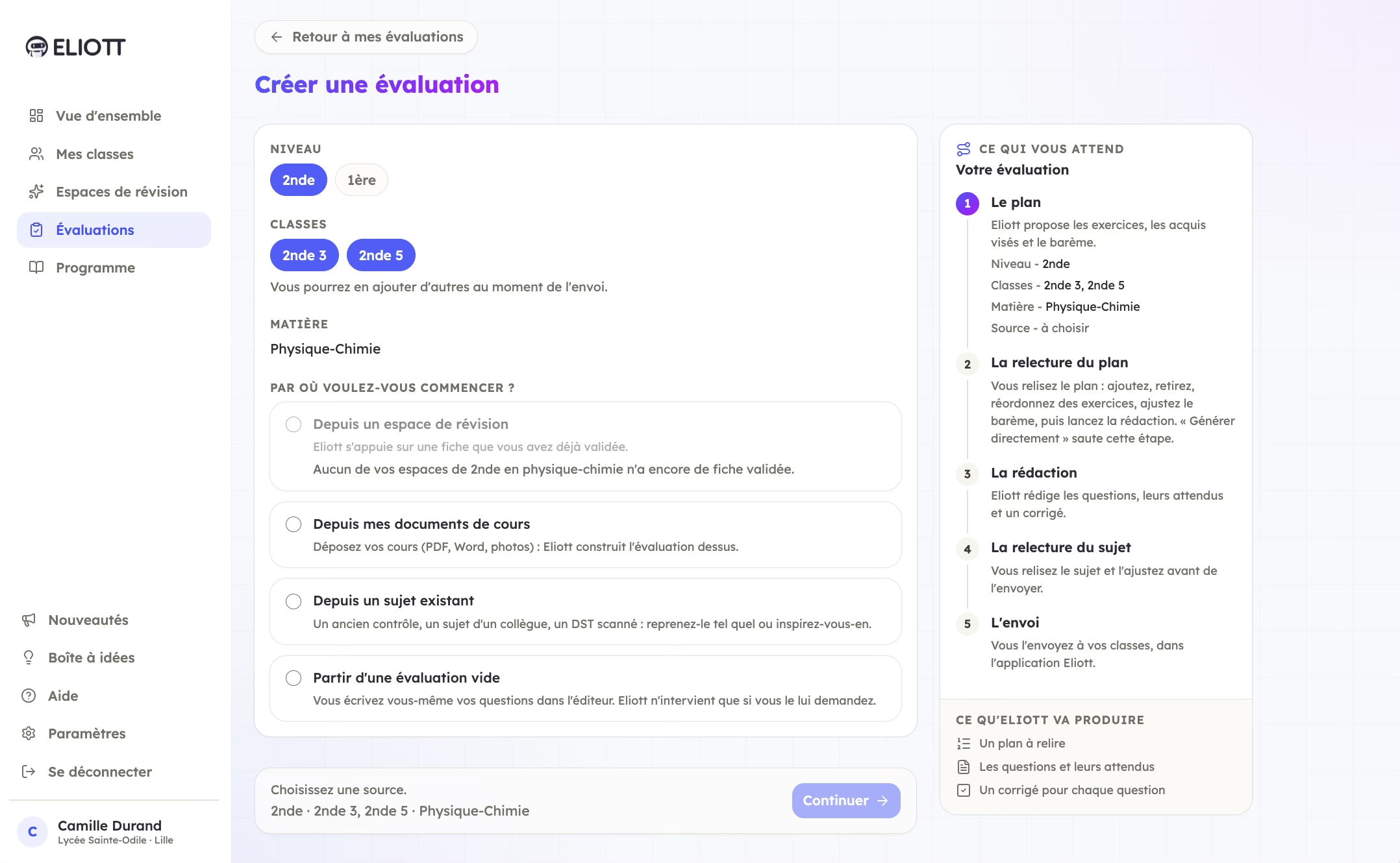 Espaces de révision créés et diffusés par l'enseignant