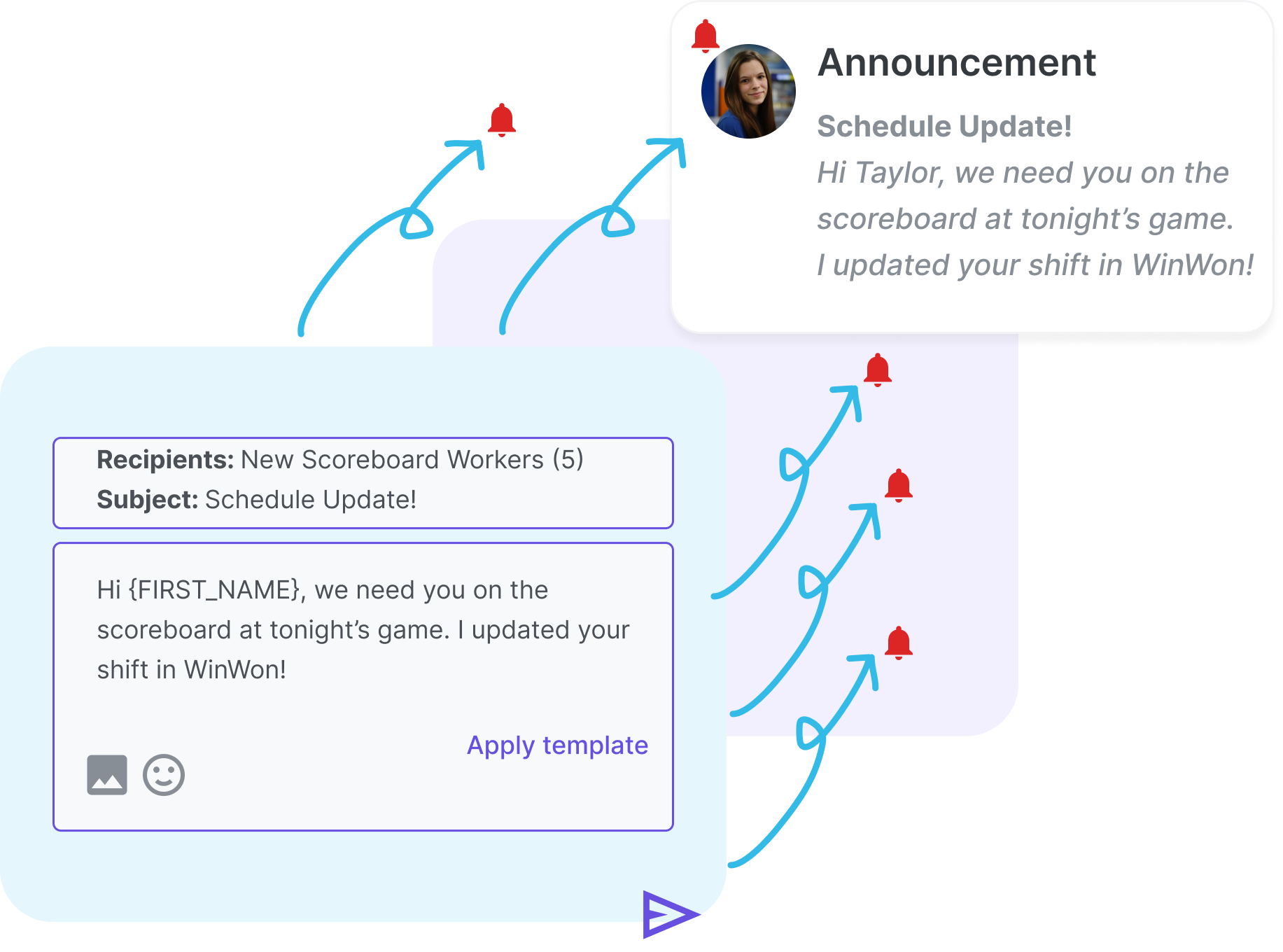 Message Student Workers Simultaneously
