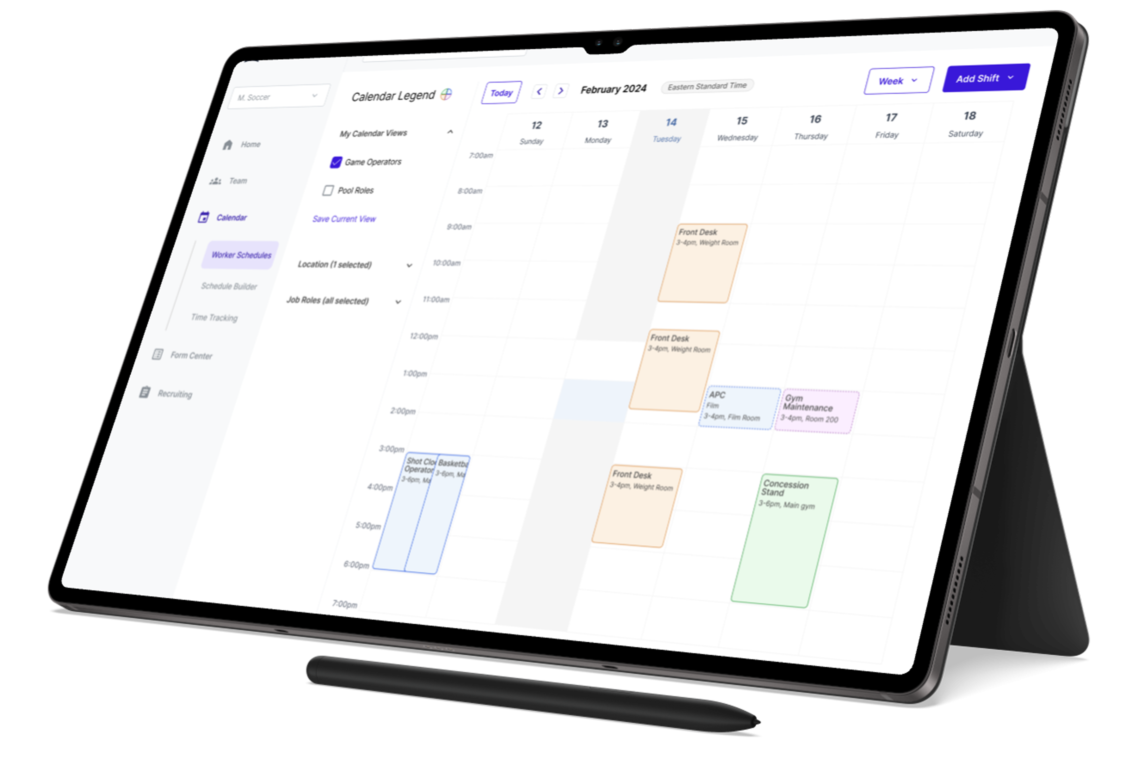 Student Worker Schedules Tablet