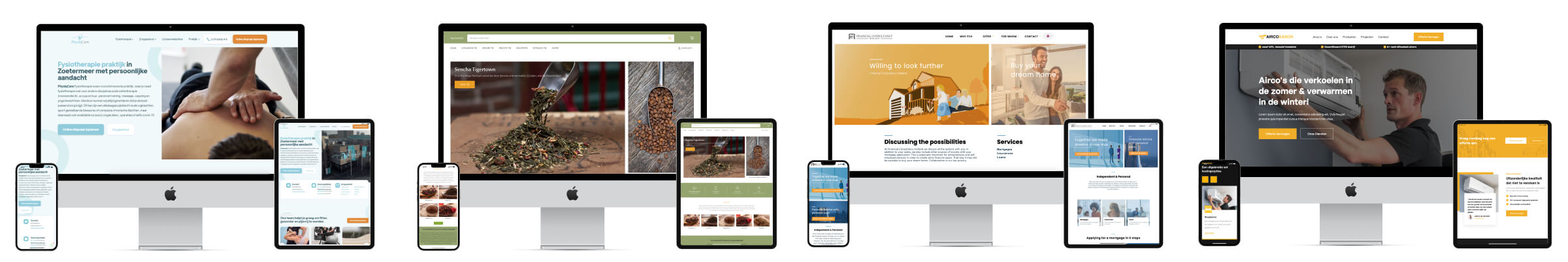 Screens with Wix websites depicted