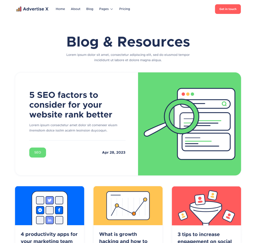 Blog V1 - Advertise X Webflow Template