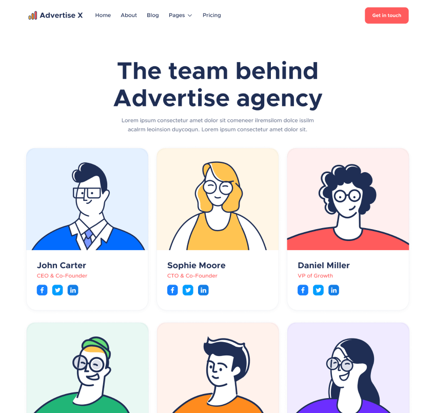 Team - Advertise X Webflow Template
