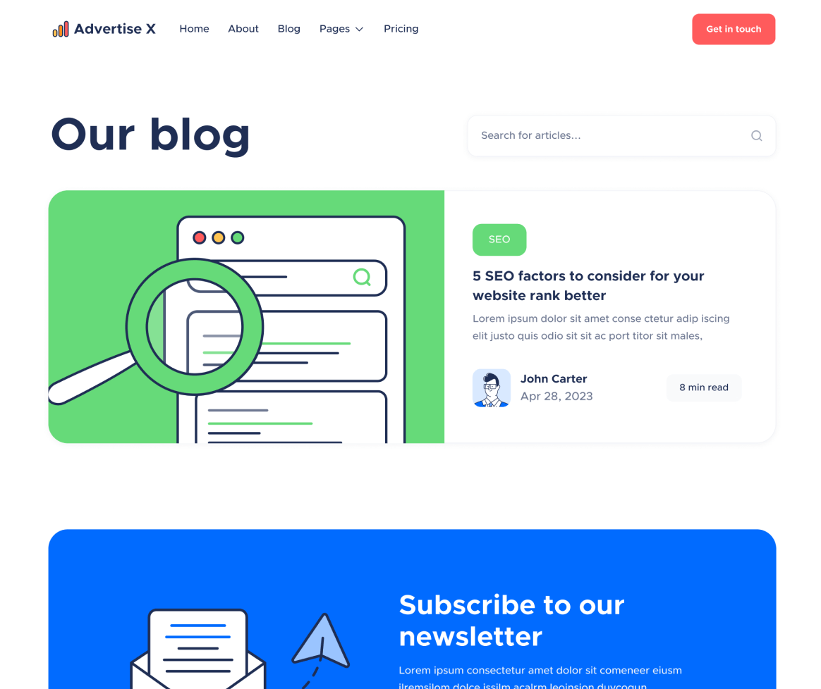 Blog V3 - Advertise X Webflow Template