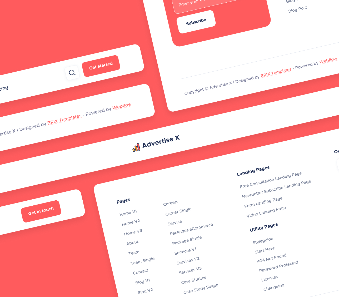 Headers And Footers - Advertise X Webflow Template