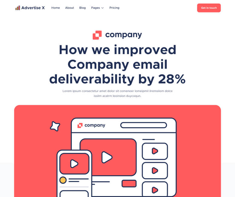 Case Study Page - Advertise X Webflow Template
