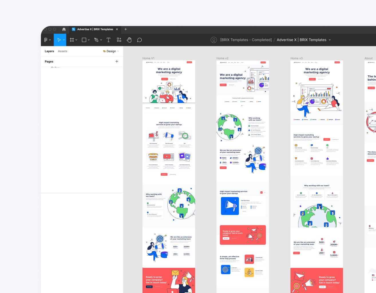 Figma File Included - Advertise X Webflow Template
