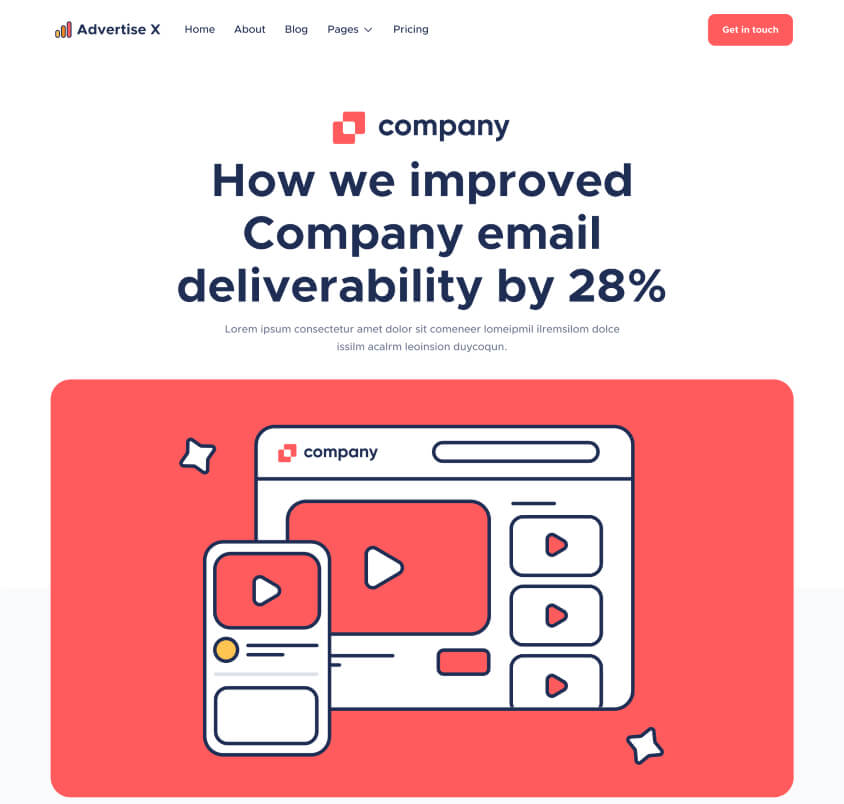 Case Study Page - Advertise X Webflow Template