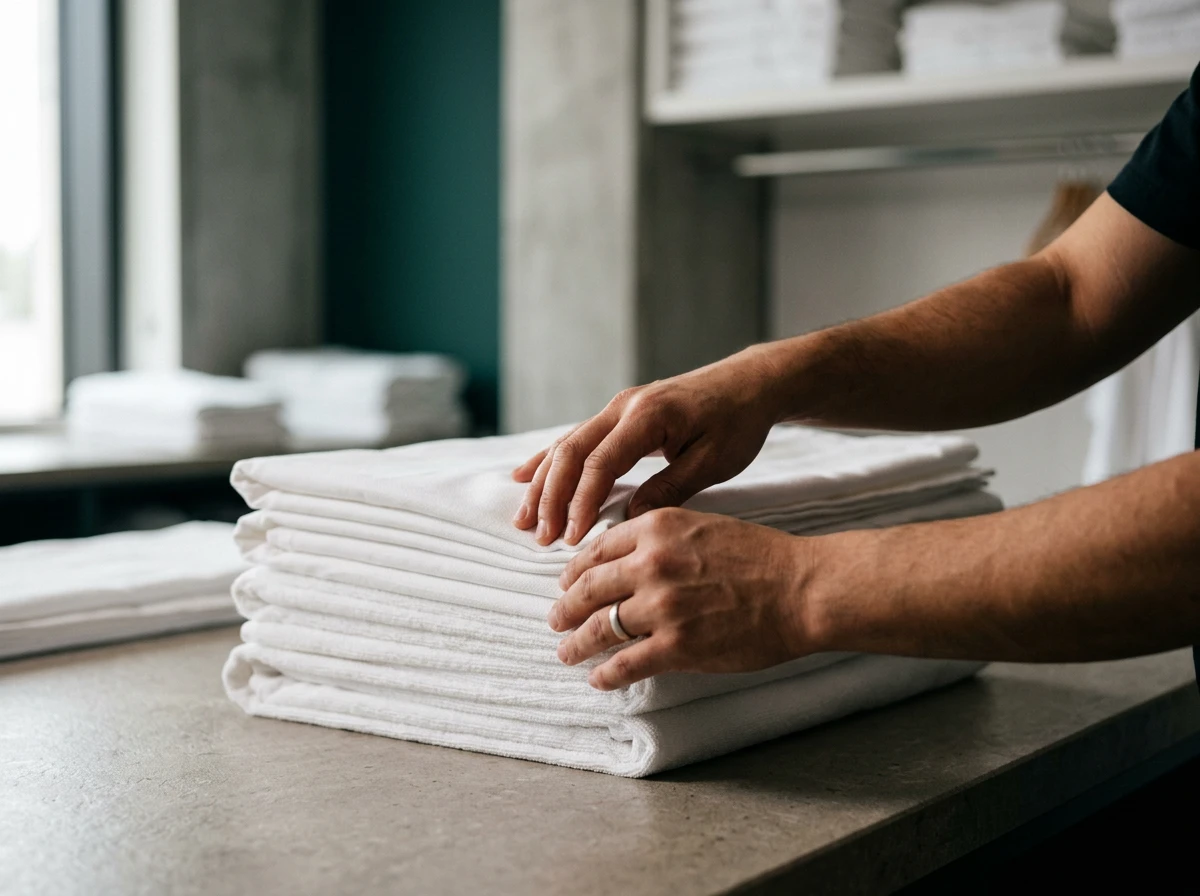 Doblado de blancos de hospital