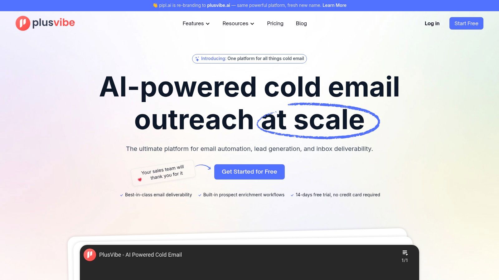 1. PlusVibe: Best All-in-One AI Platform for Outreach & Deliverability