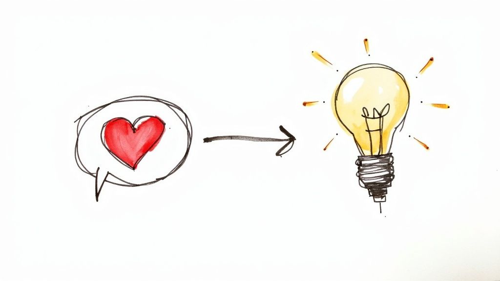 A visual representation of the Compliment + Value Cold Email strategy, showing a progression from praise to value proposition.