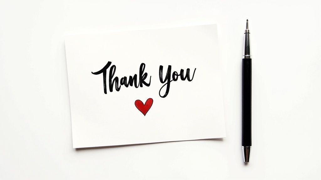 Infographic detailing the strategic use of "Thank you" in professional emails