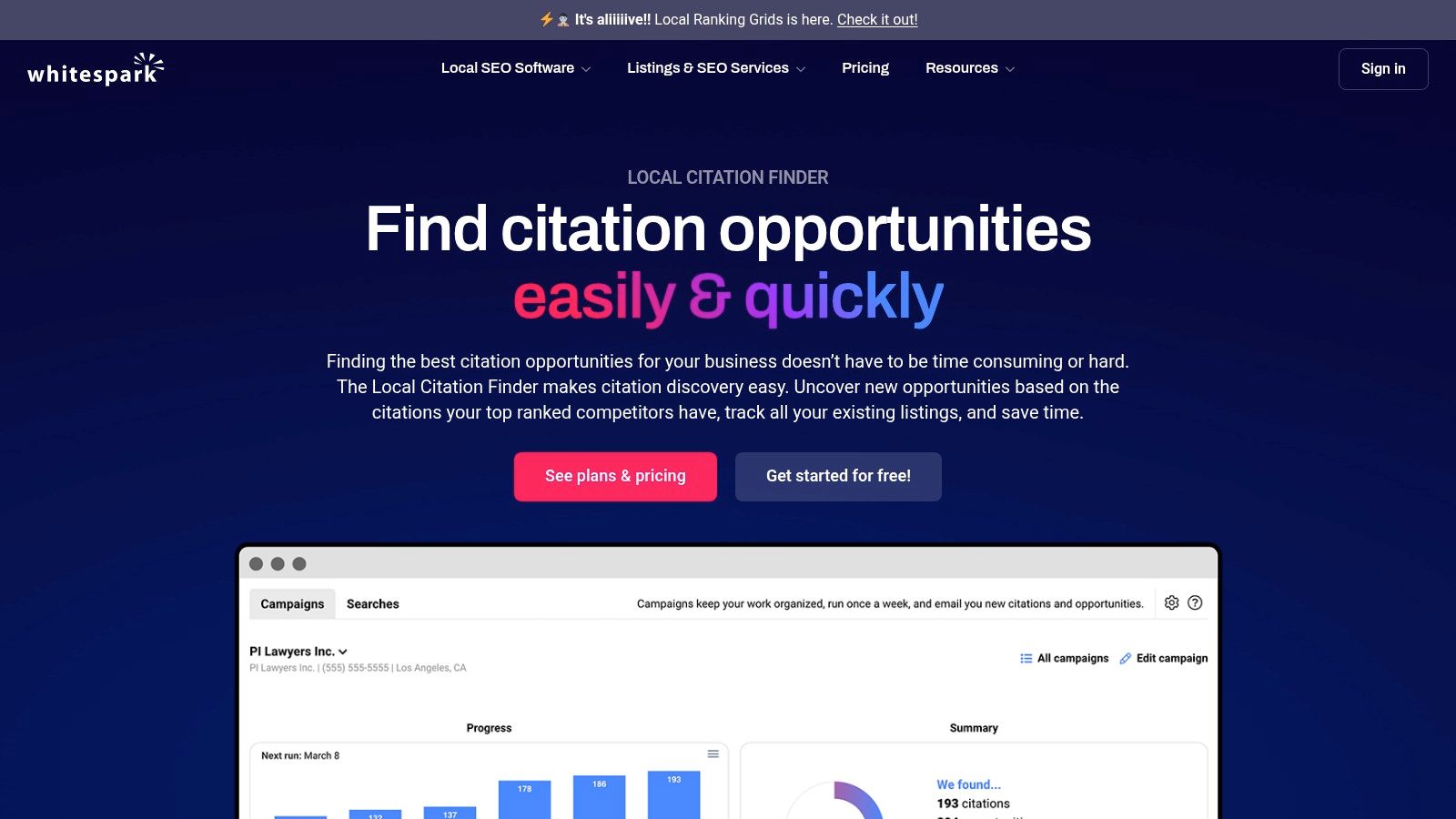 Whitespark – Local Citation Finder (free tier available)