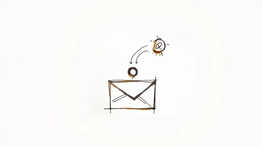 An abstract image showing digital keys and email envelopes, symbolizing the security DKIM provides.
