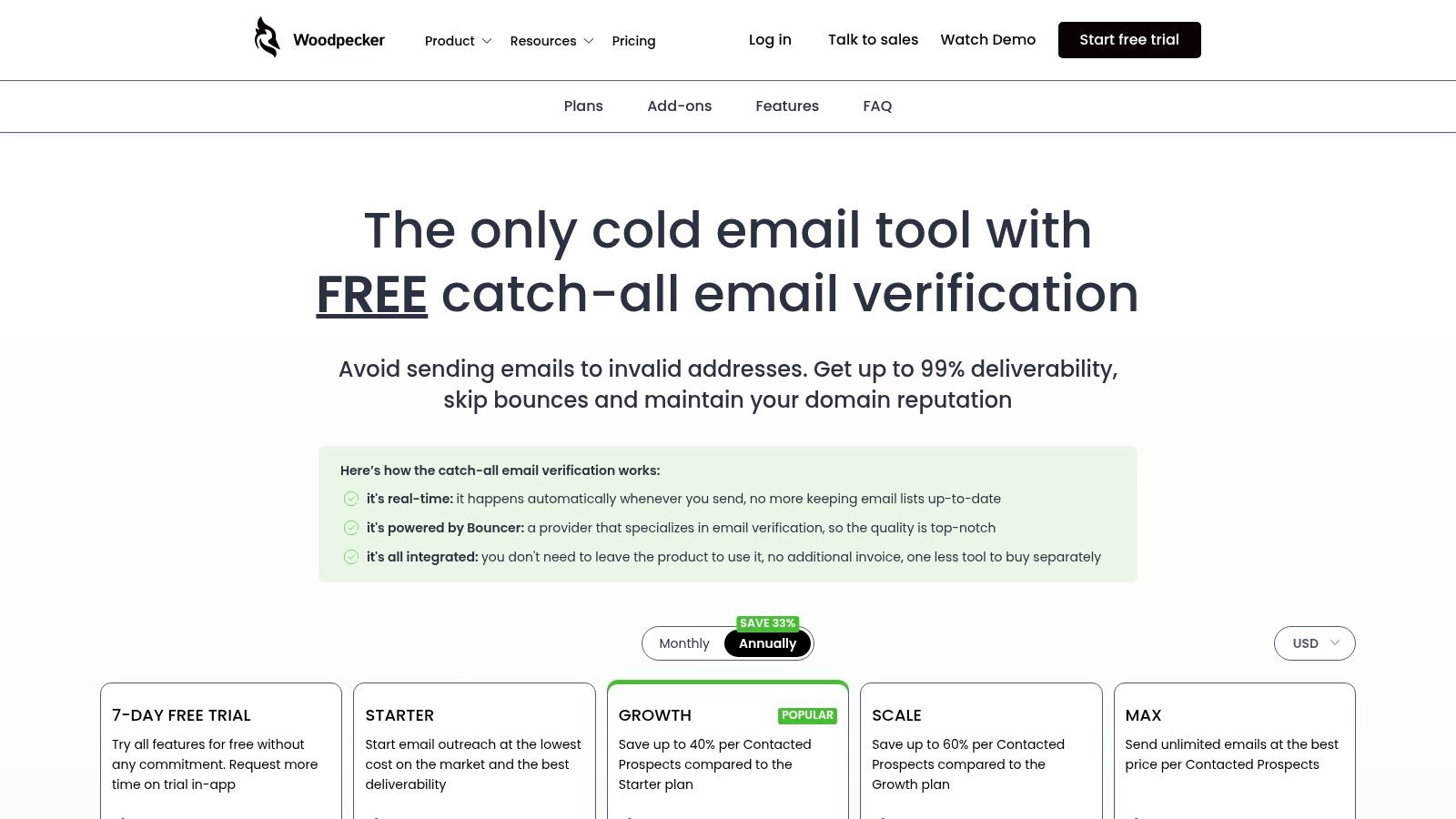 Woodpecker interface showing campaign creation and deliverability settings.
