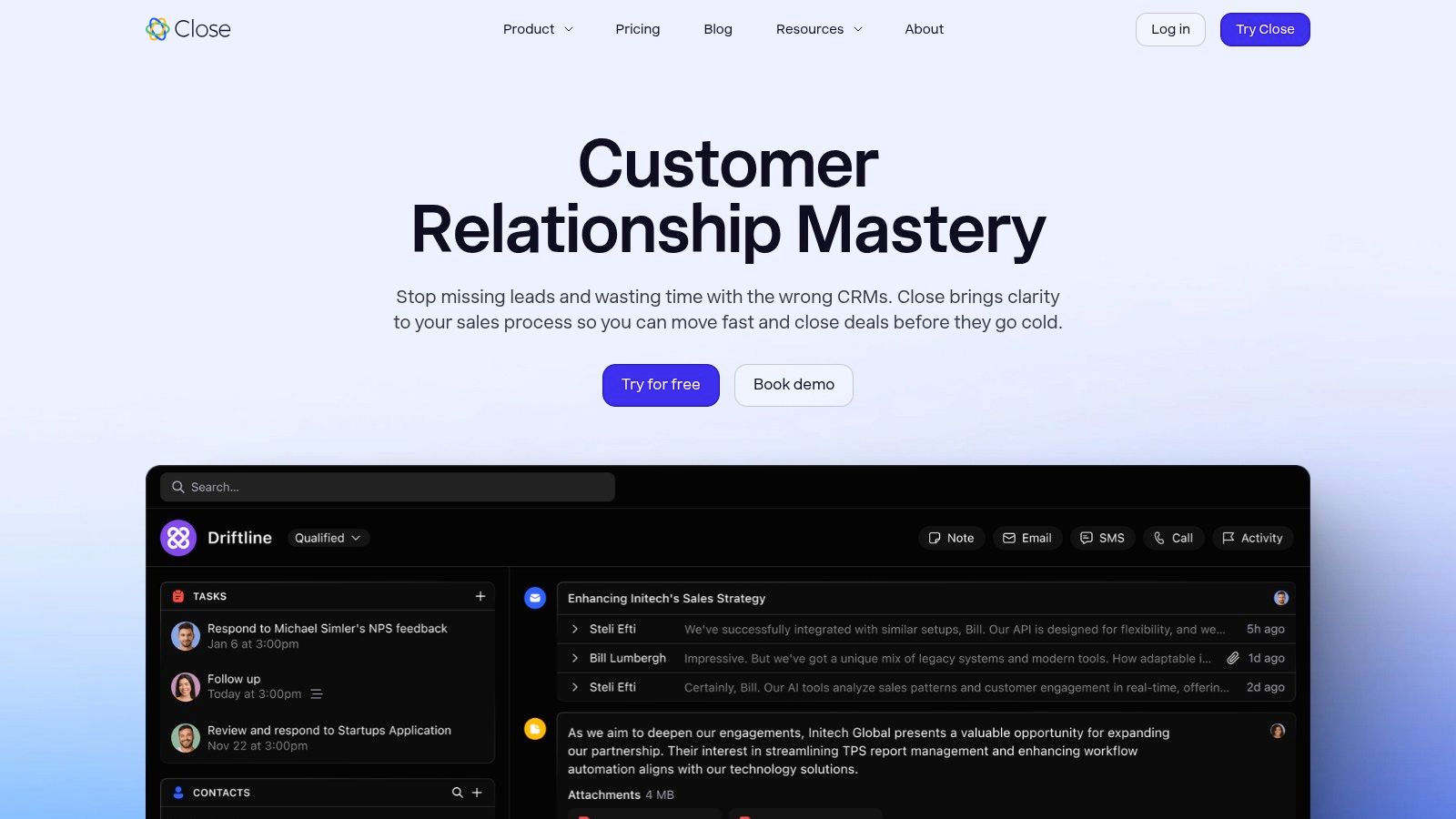 Close (CRM + Engagement)