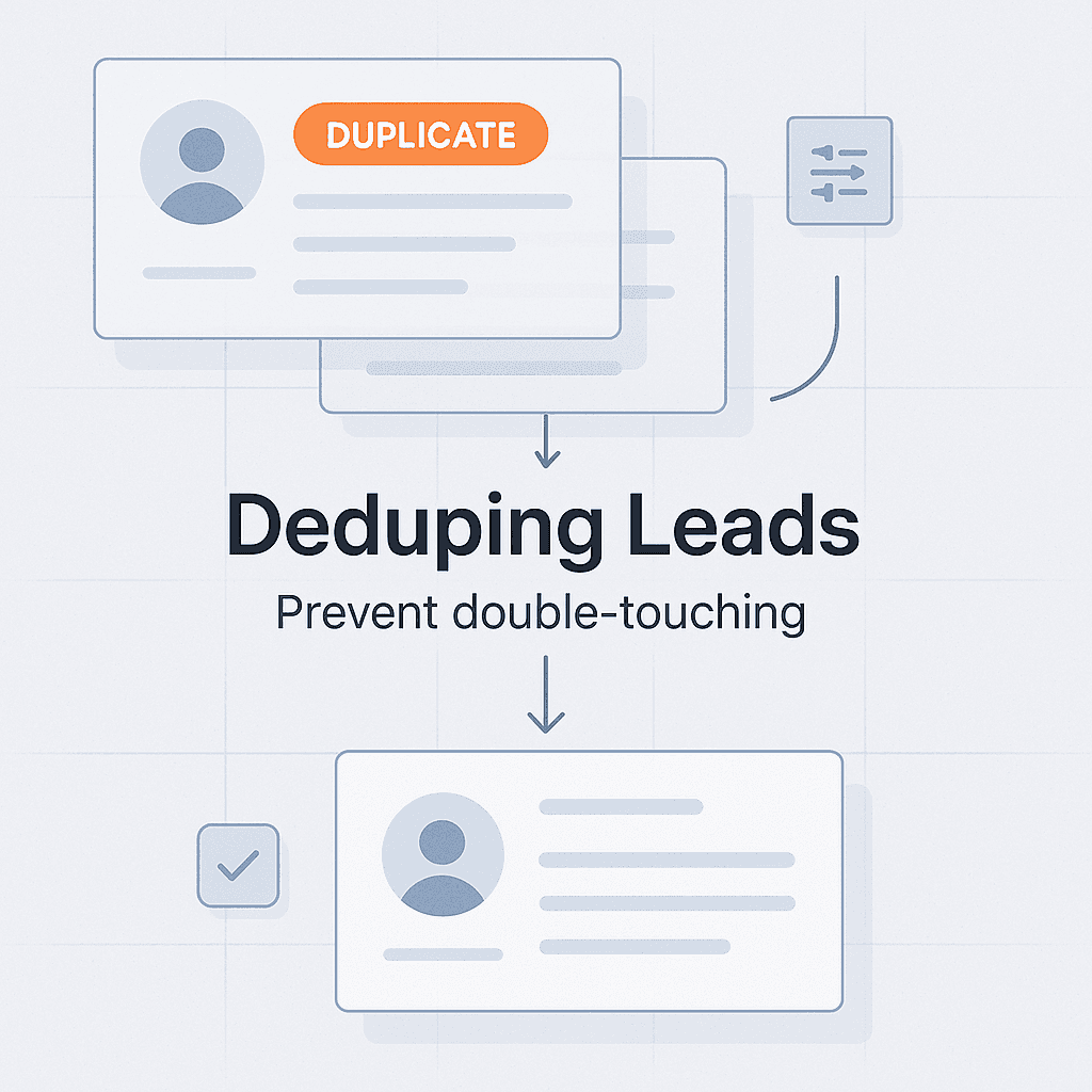 Deduping leads: rules that prevent double-touching