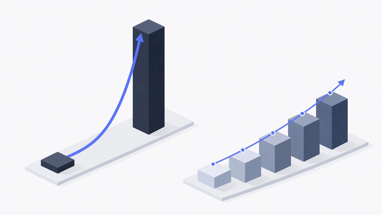 Email sending volume spike versus warmup path