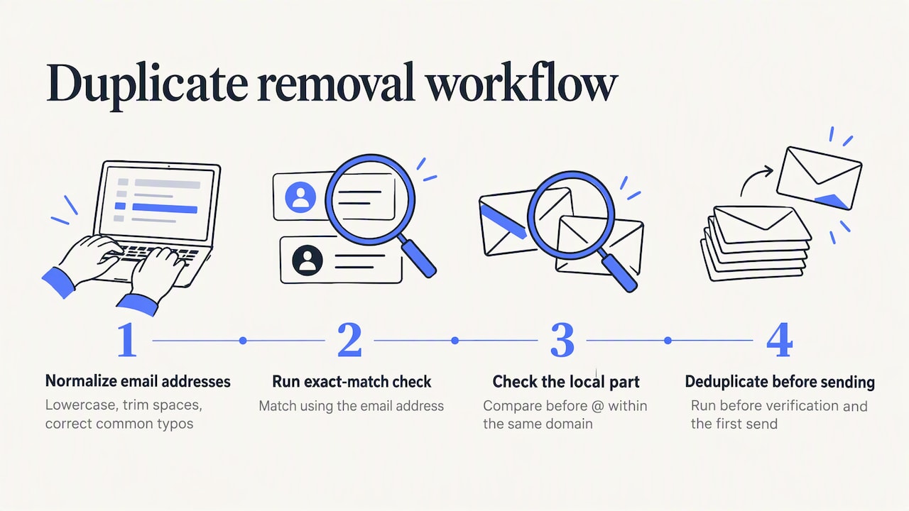 Methods to identify and remove duplicate entries — overview diagram